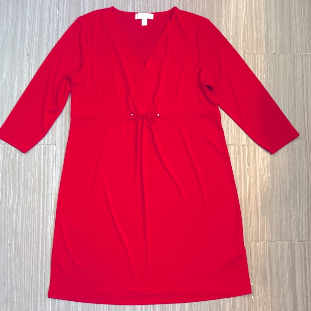 Michael Kors gorgeous DRESS, solid true red color, never worn, Size 12